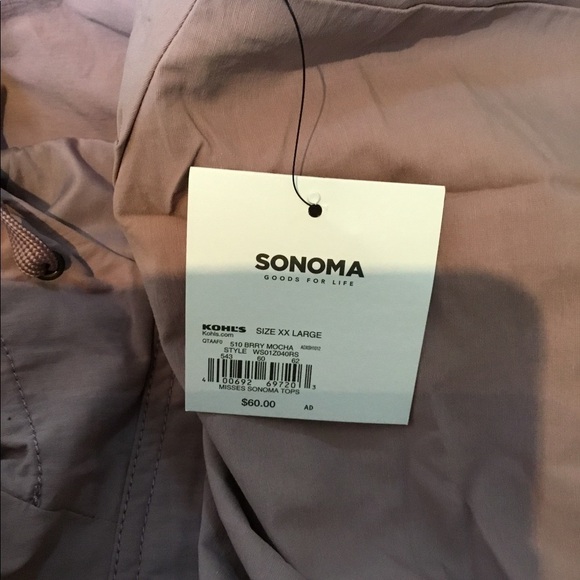 SONOMA Goods for Life XXL NWT windbreaker berry mocha - Picture 5 of 11